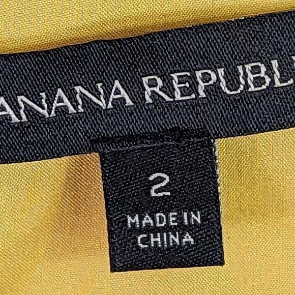 Banana Republic Women size 2 Tiered Lined Dress Mustard Sleeveless Pockets - Picture 7 of 13